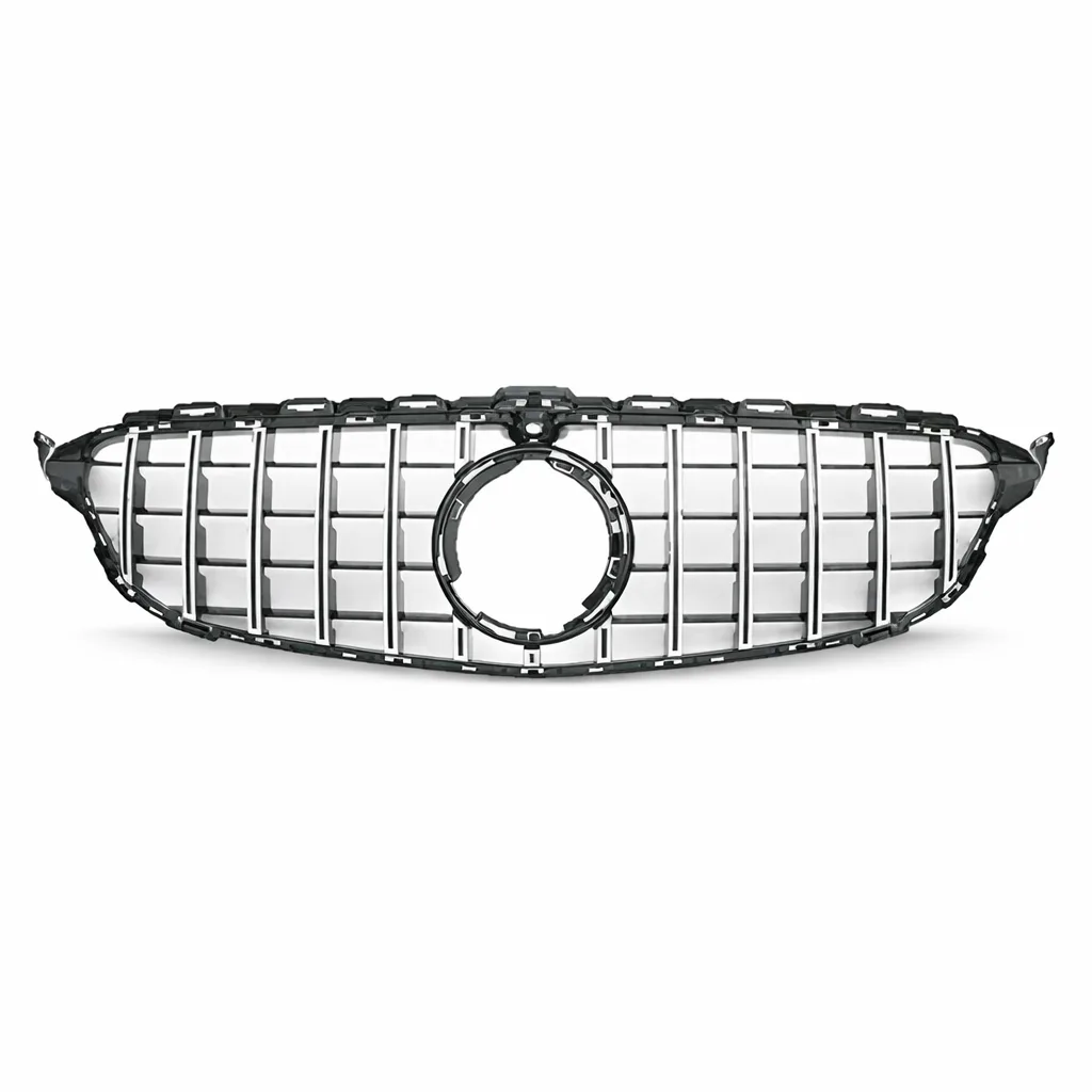 W205 C-Class GT Style Grille Black and Chrome (With Camera) 14-18