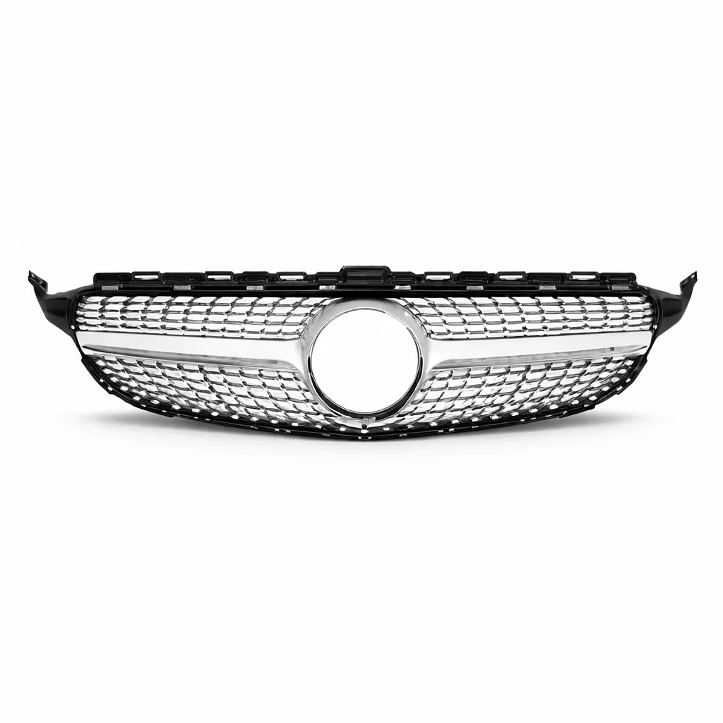 W205 C-Class Diamond Style Grille Silver (No Badge) 14-18